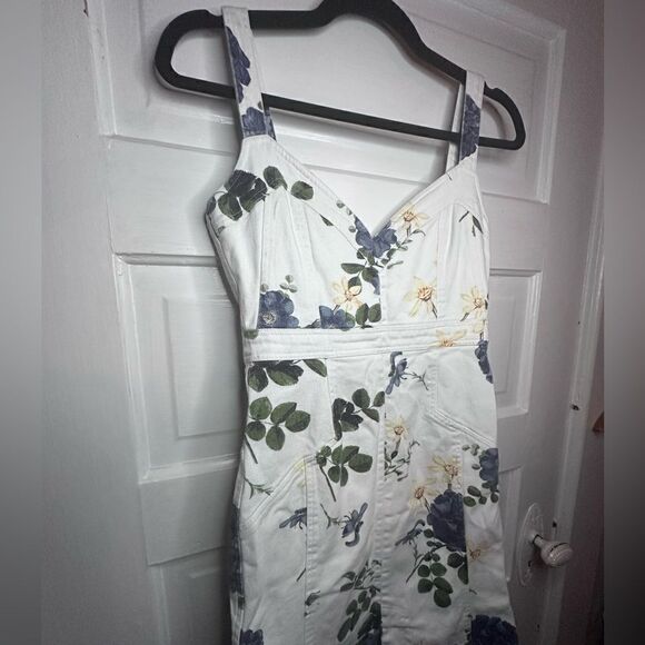 NICHOLAS || Floral Flare Midi Denim Dress Size 4 - Picture 6 of 13